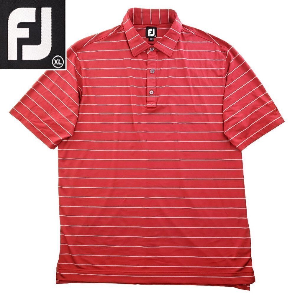 FootJoy Striped Golf Polo Shirt Stretch DSC2021 Logo Short Sleeve Embroidered XL